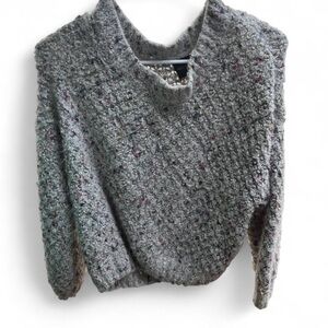 Cozy Gray Women's Cowl Neck Sweater